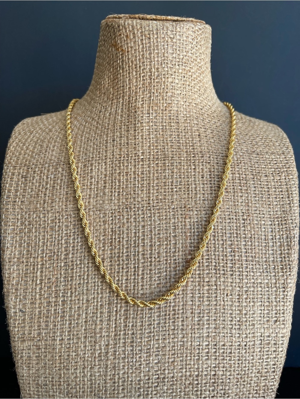 Classic Gold tone Rope Chain Necklace.